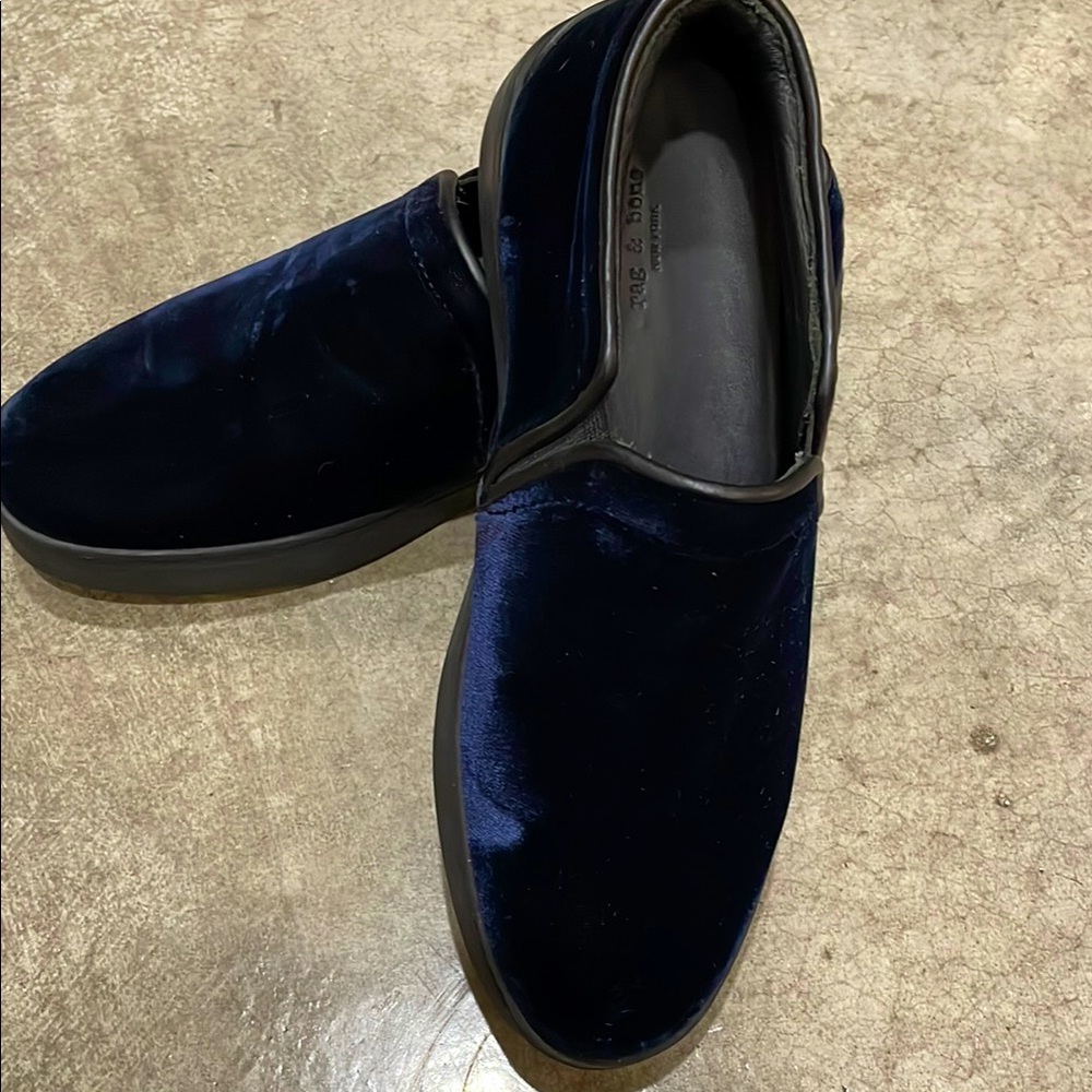Rag & Bone Blue Velvet Loafers